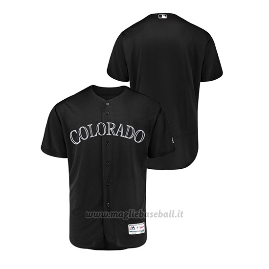 Maglia Baseball Hombre Colorado Rockies 2019 Players Weekend Autentico Nero